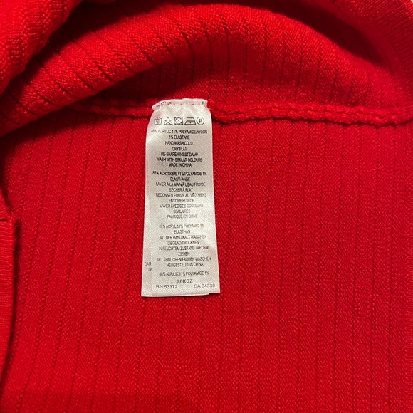 French Connection Lena Funnel Neck Pullover Sweater Red  Sz M - Picture 7 of 14